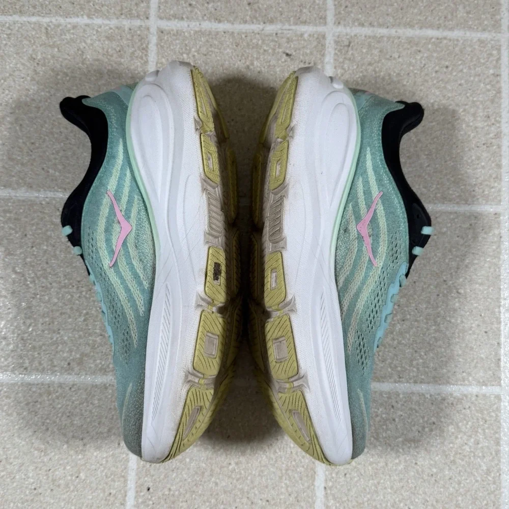 Hoka One One Bondi 9 Womens Size 10 B Blue Spark Mint Fluorite 1162014 BTF